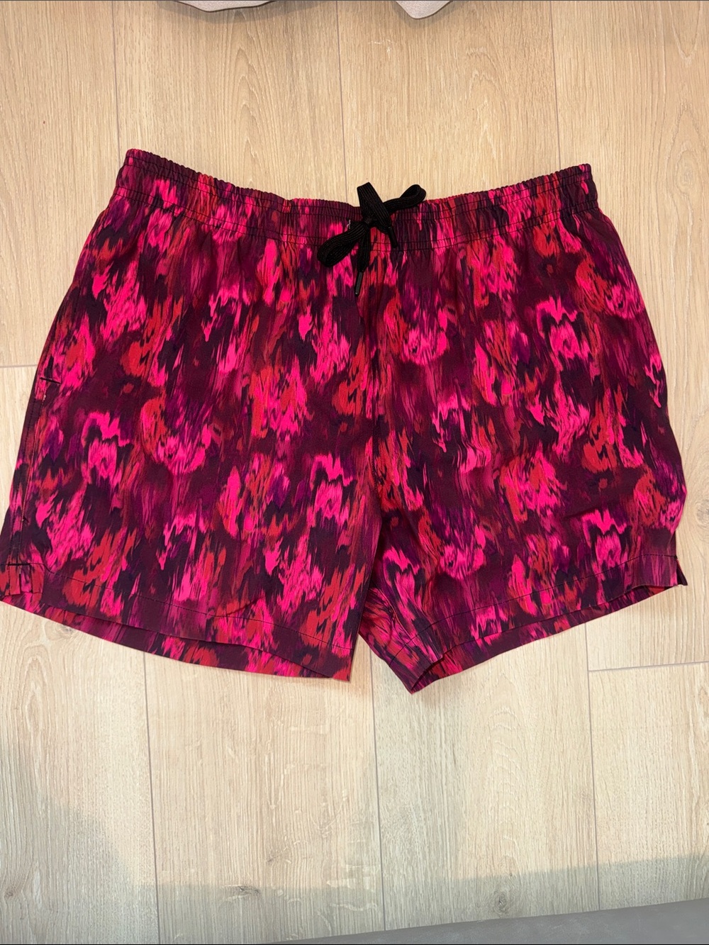 Men's Athletic Swim Shorts in Pink Pattern